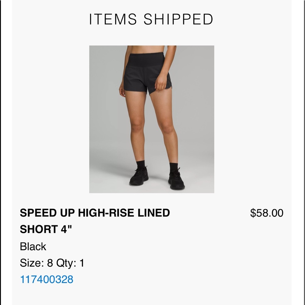 Lululemon Speed up high rise short Sz 8 NWOT